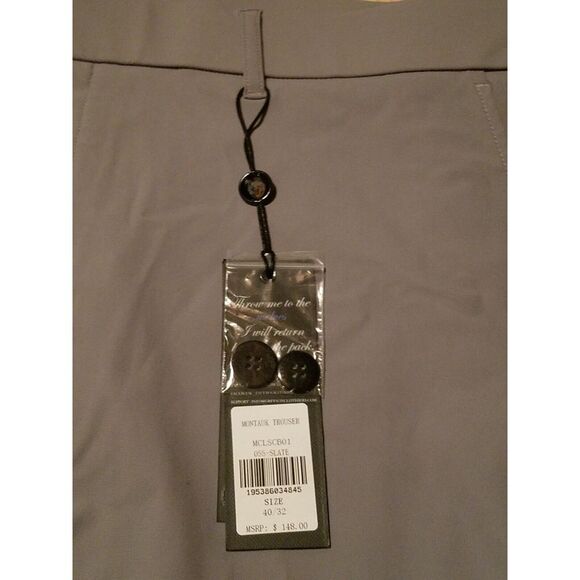 NWT Greyson Golf‎ Montauk Trouser Pants Men's 40X32 Slate Gray - Picture 7 of 16